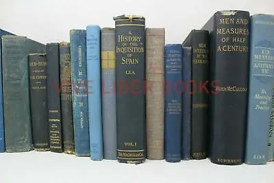 Lot 5 Of BLUE / Shades Of Blue Old Vintage Antique Rare Hardcover Random Books • $25.95