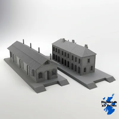Train Station And Shed 10mm 1:144 WW2 Building Terrain Tabletop Gaming 3D Print • £21.99