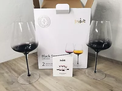 JOYJOLT Set Of 2 Crystal Wine Glasses Black Swan Collection 17.8 FL OZ • $35.95