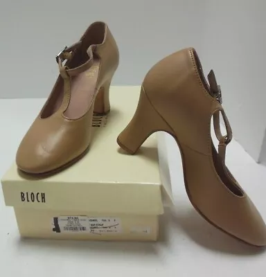 Bloch S0385L T Strap Chord 3  Leather Upper And Sole Tan Ladies Size Character  • $69.99