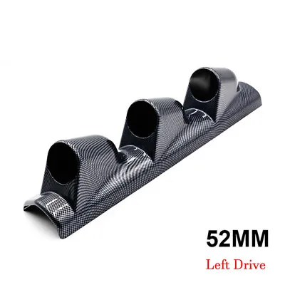 Universal Pillar Dash Panel Trim Mount Carbon Fiber Look 3-Hole Gauge Pod Holder • $26.03