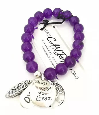 I Love You Auntie Aunt Charm Bracelet Live Your Dream Xoxo Gift Idea Friendship • $27.95