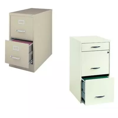 Value Pack (Set Of 2) 2 Drawer File Cabinet In Putty And White • $311.59