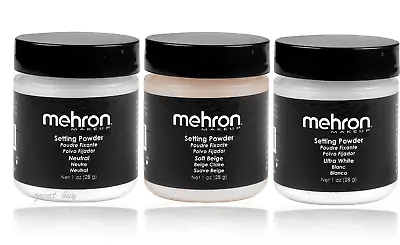 Mehron UltraFine Setting Powder NeutralSoft BeigeUltra White 1oz (28 G) Makeup • $8.95