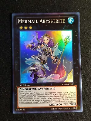 Yugioh - Mermail Abysstrite CBLZ-EN050 1st Edition Super Rare NM • $3.50