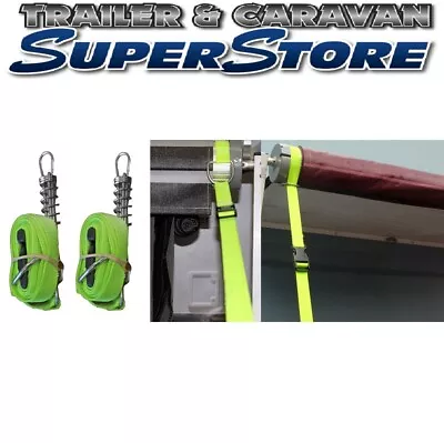 2x Awning Storm Tie Down Straps Guy Rope Tent Guide Awning Ropes Caravan ACC105 • $59