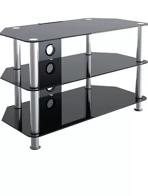 Logic Black Tempered Glass Tv Stand For Tv's Up To 37 Inches • £35