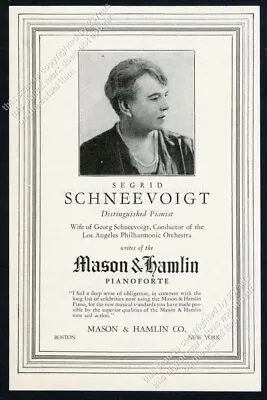 1927 Sigrid Schneevoigt Photo Mason & Hamlin Piano Vintage Trade Print Ad • $9.99