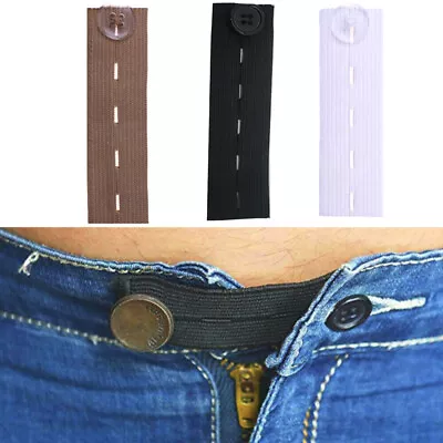 1-5x Elastic Waist Band Extender Button Trouser Jeans Maternity Skirt Expander • £2.47