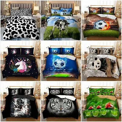 Animals Soft Duvet Quilt Cover Bedding Set Single Double King Size Pillowcases • £27.99