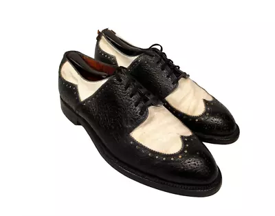 Vintage Footjoy Golf Shoes Black White Leather Metal Spike Men's 9 D . • $135.99