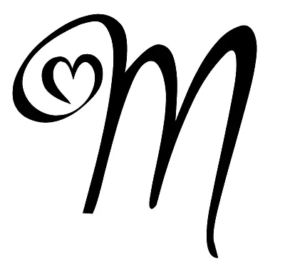 Heart Monogram Letter M Vinyl Decal Sticker For Home Cup Car Decor Choice • $9.99