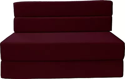 Burgundy Queen Portable Folding Foam Mattresses 6x60x80 Foldable Couches Bed • $275