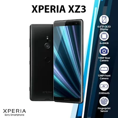(New&Unlocked) Sony Xperia XZ3 6GB+64GB Dual SIM Android Mobile Phone AU - BLACK • $547