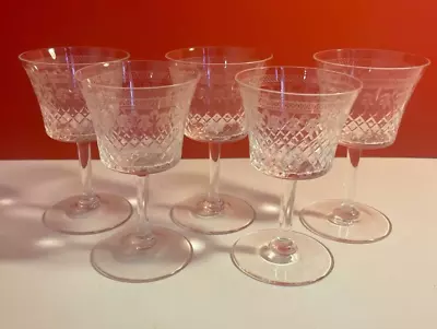 Edwardian Pall Mall Lady Hamilton Small WineSherry Glasses Set Of 5 Vintage • £25.99