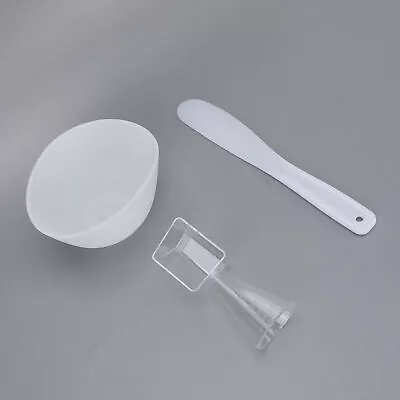 3pcs Face Mask Bowl Set Reusable Mixing Tool For Skin Care - White • £15.69