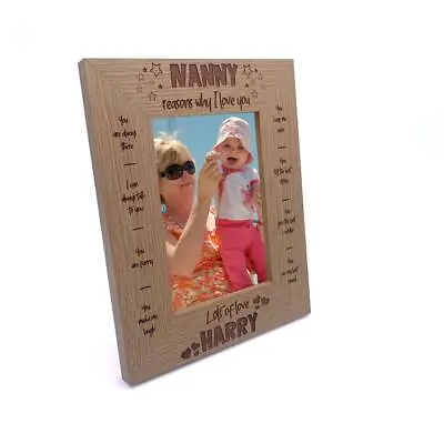 Personalised Nanny  Photo Frame Gift The Reasons I Love You FW539 • £12.99