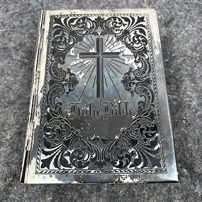 Holy Bible Embossed Metal Cover 1961 P.J. Kenedy & Sons - New Catholic Version • $135