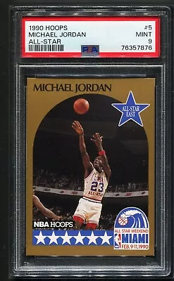 PSA 1990 Hoops Basketball #5 Michael Jordan Chicago Bulls ALL STAR PSA 9 Mint • $32.99