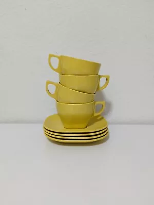 VTG MCM Melmac Rainboware Yellow 8 Piece Coffee Set  • $20