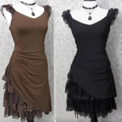 New Women Steampunk Dress Romantic Medieval Lace Up Dress Victorian Goth Costume • $23.69