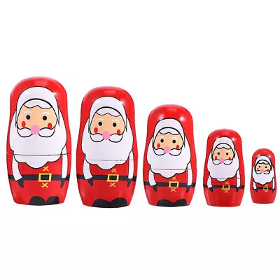  Russian Nesting Doll Snowman Dolls Christmas For Kids Wooden • £11.85