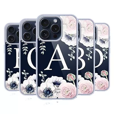 NATURE MAGICK FLORAL MONOGRAM NAVY FLOWERS 1 GEL CASE COMPATIBLE IPHONE/MAGSAFE • $24.95