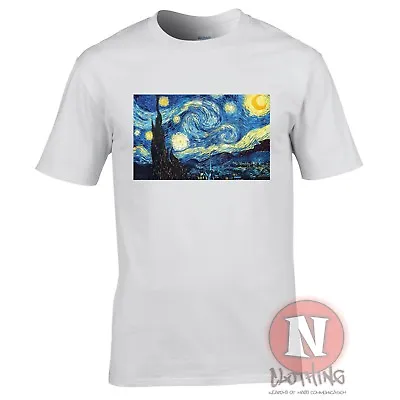 Van Gogh Starry Night T-shirt Aesthetic Vapourwave Tumblr Blogger Tshirt Tee • £13.49