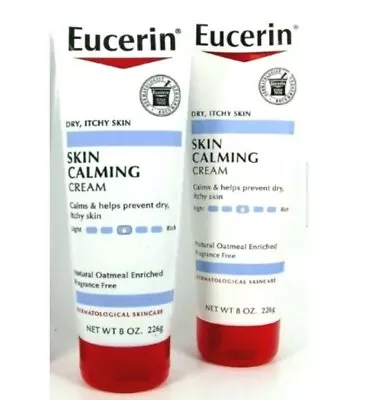 Lot Of 2 Eucerin Skin Calming Oatmeal Body Lotion For Dry Itchy Skin 8 Oz Each • $28