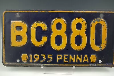 1935 Car License Plate Pa Pennsylvania Bc880 Vintage • $111.55