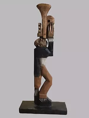 LaVon Williams Hand Carved Folk Art Sculpture King Ben Jazz Figure Carving • $389