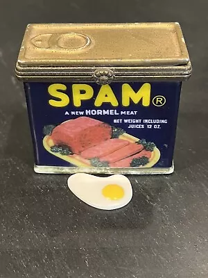 Spam Can W/ Fried Egg Trinket Porcelain Hinged Box Midwest Of Cannon Falls PHB • $115