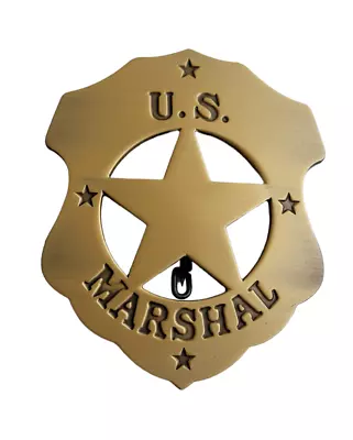 Replica Midi US Marshal Badge - Gold Finish 2  Novelty Western Badge • $11.65