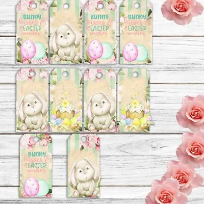 Gift Tags Easter Bunny Cardmaking Scrapbooking Craft X10 Shabby Chic  Floral • £3.99