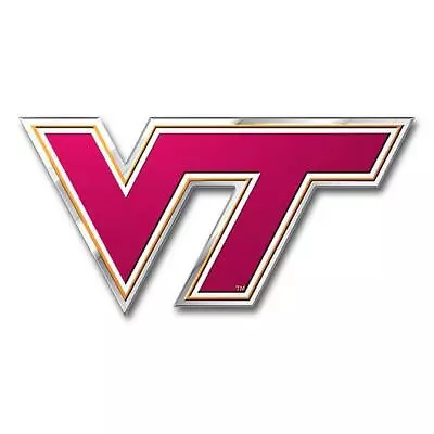 Virginia Tech Hokies Die Cut Metal Auto Emblem [NEW] Car Truck Decal Sticker • $7.95