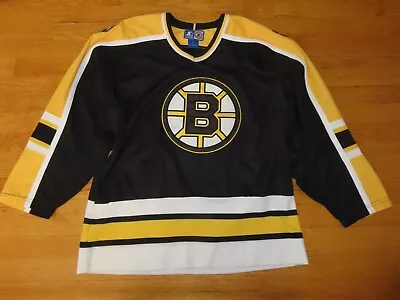 Vintage Starter BOSTON BRUINS (Men's LG) Hockey Jersey BLACK & GOLD Ray Bourque • $125