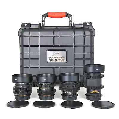 Soviet 37/58/85/135mm Cine Modded Lenses Set For Canon EF Mount W/ Case! • $1349.99