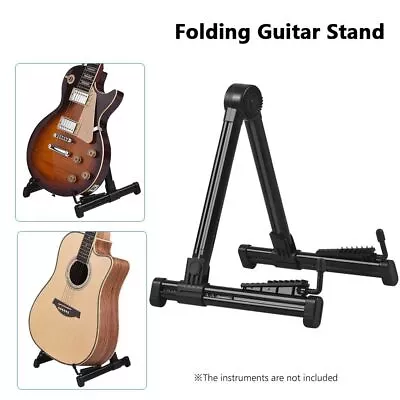 $23.99 • Buy Folding Guitar Stand Bass Tripod Electric Acoustic Floor Holder Rack Foldable