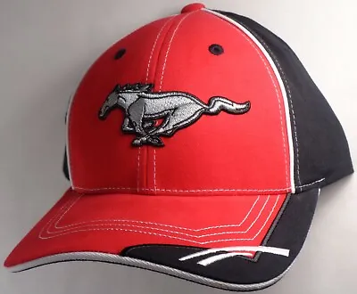 Hat Cap Licensed Ford Mustang Corner Bill Red Black CF • $19.99