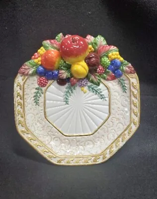 Fitz And Floyd VENEZIA Fruit Octagon Plate Thanksgiving Holiday Apple Berries • $14