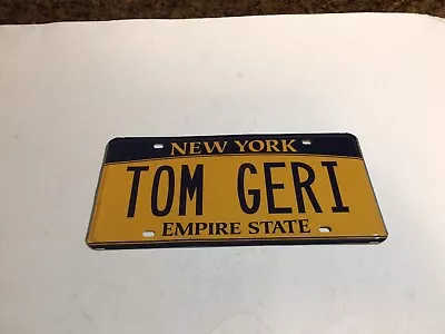 Nice Vintage New York State Yellow & Black Vanity License Plate - “ TOM GERI “ • $8.99