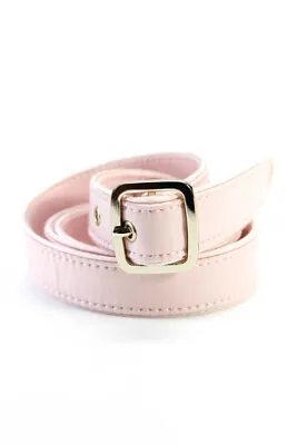 Max Mara Womens Leather Gold Tone Buckle Waist Belt Pink Size 46 • $43.21