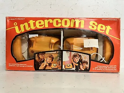 Collectable Vintage Orange Telehone Toy Intercom Set Mehanotehnika 1981 Boxed • $49.31