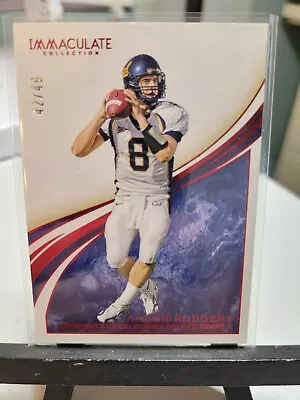 Aaron Rodgers Red 42/49 2020 Panini Immaculate Collegiate Football • $15