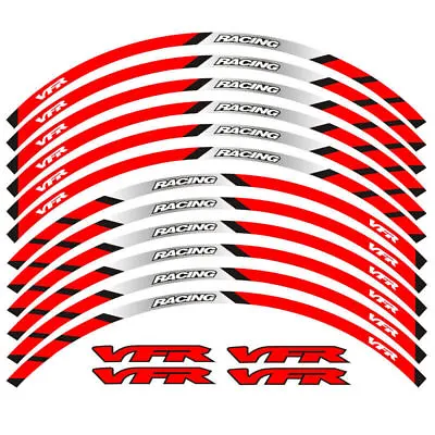 Motorcycle Rim  17 Stripes Wheel Decals Tape Stickers For Honda Vfr 1200 400 800 • £11.79