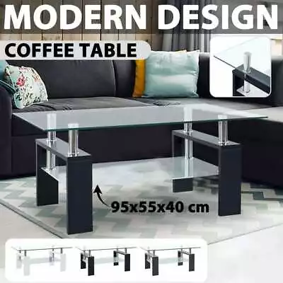 New Coffee Table Tempered Glass Couch Dinner Accent Table Multi Colours • $193.80