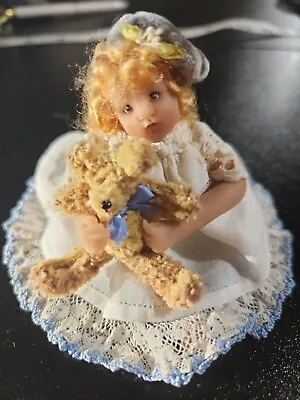 VTG Petite Poupee Little Doll W/ Beret And Teddy Signed Pamela Mason • $129