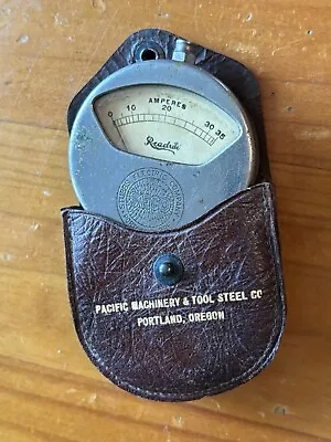 Vtg Pacific Machinery & Tool Steel Co 1913 Amp Meter Gauge Readrite PortlandOR • $20