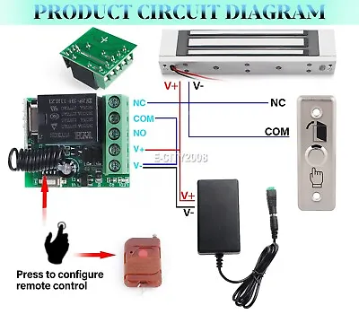 Door Access Control System Kit 180KG Electric Magnetic Lock 2 Remote Controls • $59.98