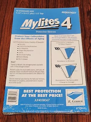$32 • Buy 50 Standard Age Comic Book Size 7-1/4  X 10-1/2  Mylites 4 E. Gerber Comic Bags